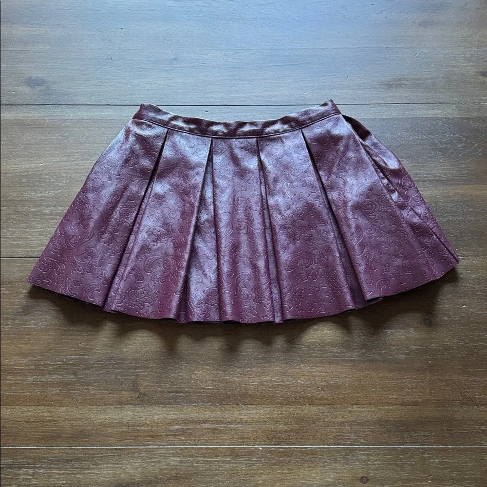 Size 7 American Girl lined Tenney Meet Skirt faux leather adjustable waist